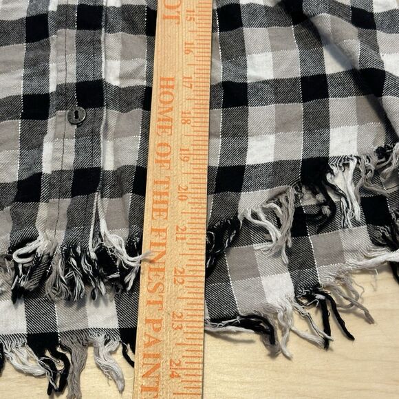 Current Elliott Women 0 Flannel Button Down Shirt Plaid Long Sleeve Top - Picture 10 of 10